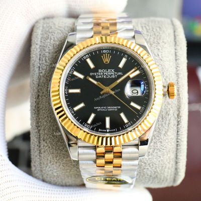 Clean Factory Rolex Datejust 3235 Black Face Watch